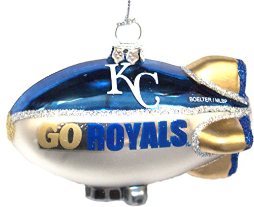 Kansas City Royals Blown Glass Glitter Blimp Ornament
