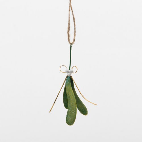 Mistle Toes Green Metal, 3.5″ Ornament Mistletoe