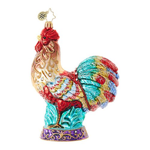 Christopher Radko Christmas Rooster Animal Christmas Ornament