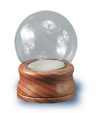 Water Globe For Do-It Yourselfers Measures 4″ Diameter and Has Maple Finish Wood Base.
