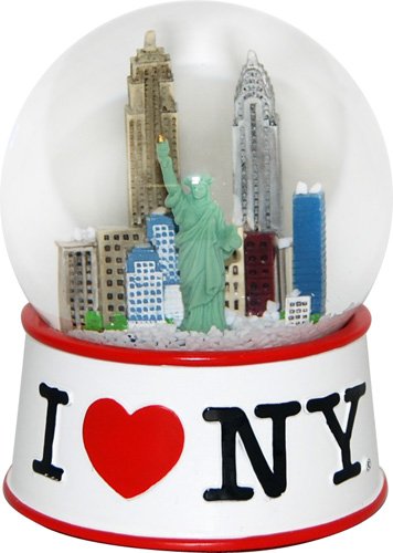 Official I Love New York White 35 mm Snowglobe