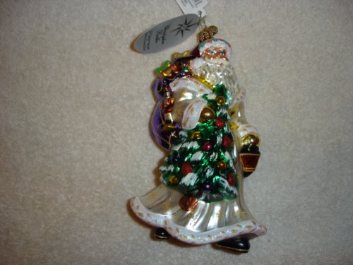 Christopher Radko 8″ Christmas Ornament “Wonderful Wanderer” Santa