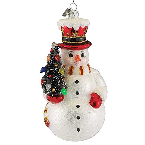 Kurt Adler 5″ Noble Gems Snowman Ornament with Tree