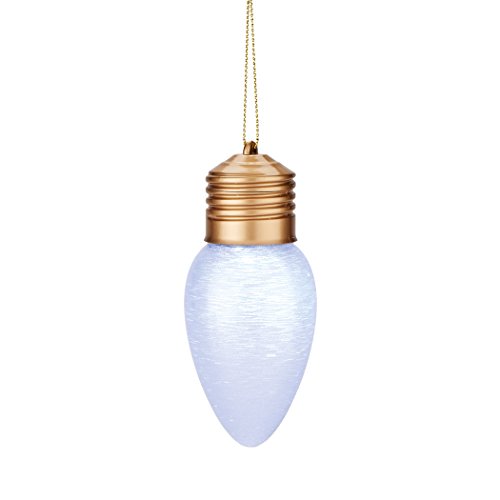 Department 56 Christmas Basics by Lit Silver Bulb Ornament 4 In