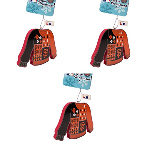 MLB San Francisco Giants Foam Ugly Sweater Christmas Ornament Bundle 3 Pack By Forever Collectibles