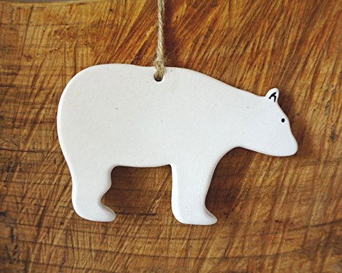 Handmade Ceramic Polar Bear Ornament