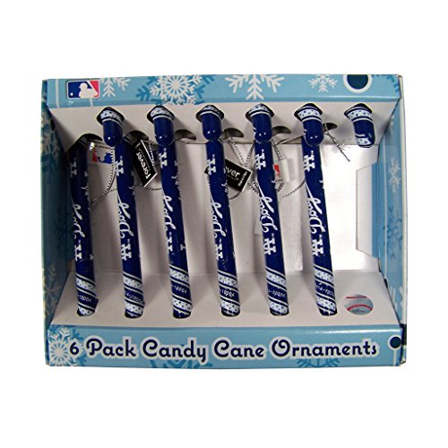 Los Angeles Dodgers Set of 6 Candy Cane Ornaments