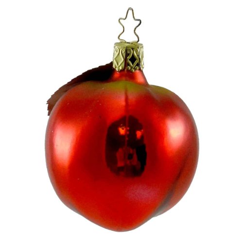 Inge Glas FARMERS MARKET Blown Glass Fruit Ornament 123708 APPLE RED/GR