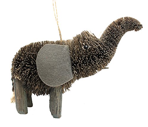 Martha Stewart Buri Bristle Brush 5-inch Elephant Christmas Ornament
