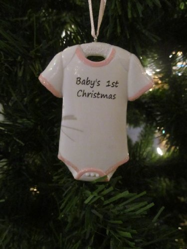 Baby’s First Christmas Onesie (Girl) Ornament by Polar X