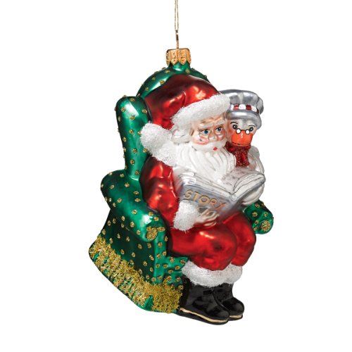 Department 56 Signature Collection Santa and Mother Goose Ornament, 7.5-Inch