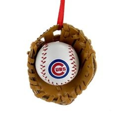 Kurt Adler 2.5″ Cubs Baseball IN Glove Ornament