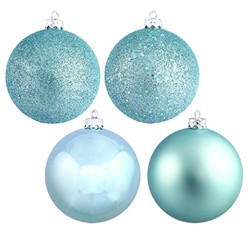 Vickerman 213216 – 3″ Baby Blue 4 Assorted Finishes Ball Christmas Tree Ornament (32 pack) (N596832A)