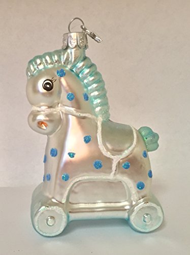 Midwest Glassworks Blue Rocking Horse Ornament