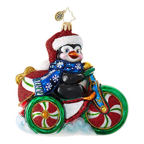 Christopher Radko Cool Tricycle! Animal Christmas Ornament