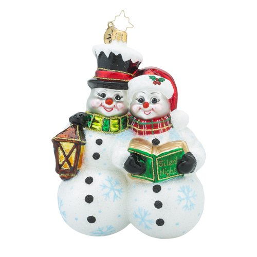 Christopher Radko Silent Night Sweethearts Snowmen Christmas Ornament