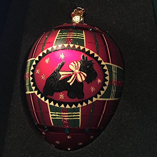 Reed & Barton Black Scottie Crystal Handmade Christmas Ornament