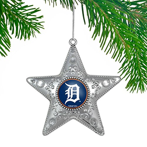 Detroit Tigers MLB 5” Silver Star Ornament