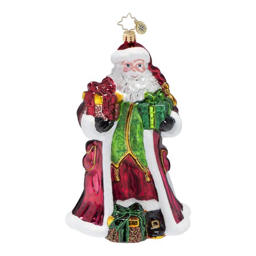 Christopher Radko Regal Treasures Santa Glass Christmas Ornament – 6″h