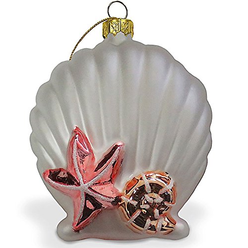 Glass Christmas Ornament Seashell Elegance