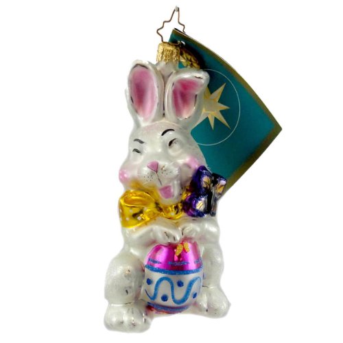 Christopher Radko EASTER EGG CRACK UP Blown Glass Ornament Bunny Rabbit Butterfly