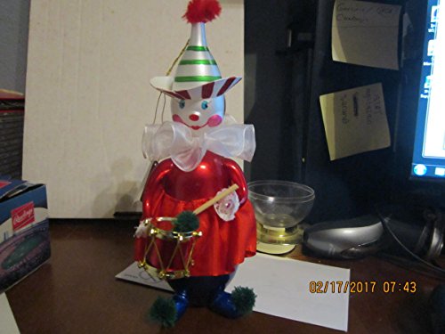 Soffieria De Carlini Italy Clown with drum NM Tag Christmas Ornament