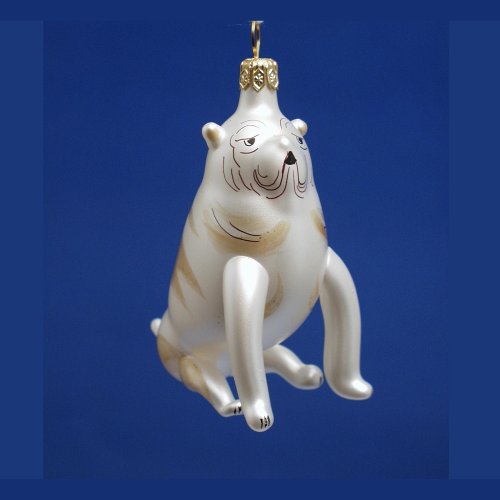 De Carlini Churchill’s Bulldog Italian Glass Christmas Ornament