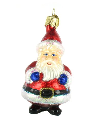 Butterball Santa Blown Glass Ornament New 40230