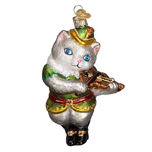 Old World Christmas 12451 Cat & The Fiddle Glass Blow Christmas Ornament Cat & The Fiddle