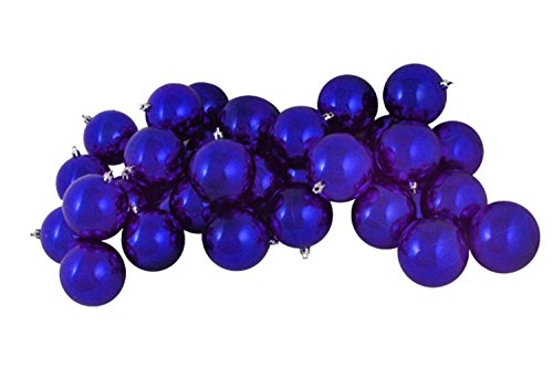 32ct Shiny Royal Blue Shatterproof Christmas Ball Ornaments 3.25″ (80mm)