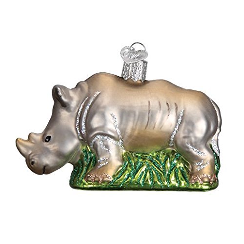 Old World Christmas 12455 Rhinoceros Glass Blow Ornament Rhinoceros