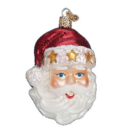 Old World Christmas Starry Hat Santa Glass Ornament