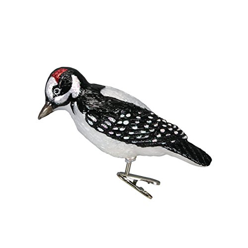 Old World Christmas Hairy Woodpecker Glass Blown Ornament