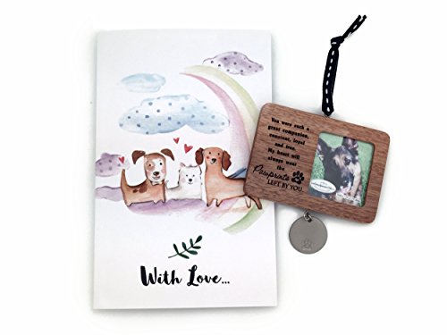 Pet Pawprint Ornament with Rainbow Bridge Pet Memorial Card Pet Loss Gift Set Paw Prints Left by You