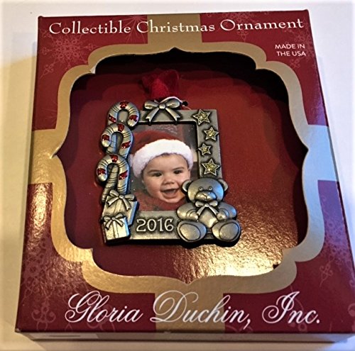 Gloria Duchin 2016 Candy Cane Baby Picture Frame Ornament