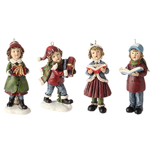 RAZ Imports – 3.5″ Christmas Caroling Children Christmas Tree Ornaments – Set of 4
