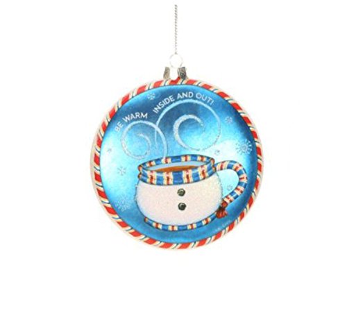 4″ Mary Engelbreit Let It Snow Snowman Teapot Christmas Disc Ornament