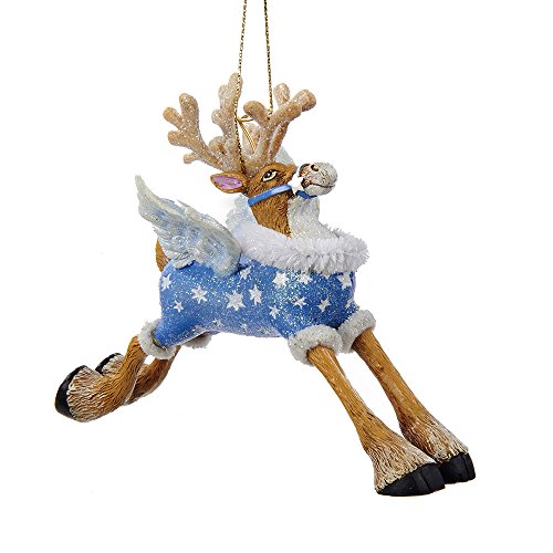 Kurt Adler Resin Angel Reindeer Ornament