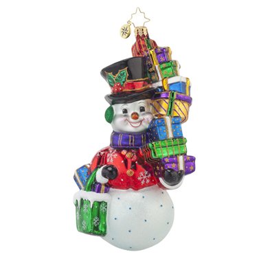 Christopher Radko Shop-away Snowman Christmas Ornament
