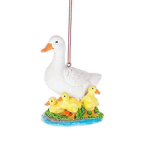 Momma Duck and Ducklings Resin Ornament
