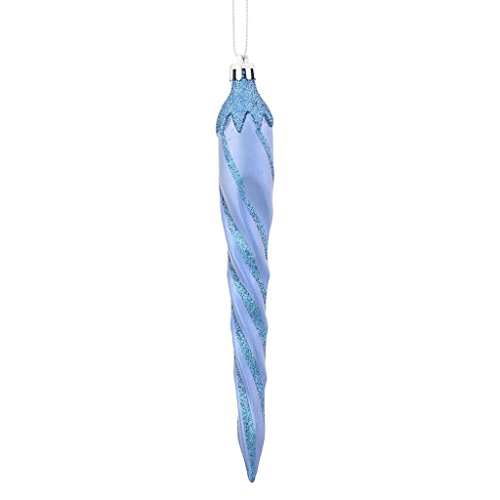 Vickerman 338294 – 7.7″ Periwinkle Candy Glitter Icicle Christmas Tree Ornament (8 pack) (M134052)