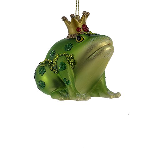 Kurt Adler Glass Frog With Crown Christmas Ornament