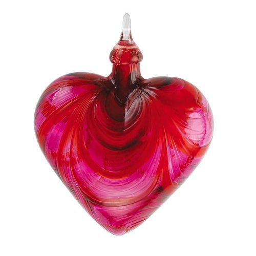 Glass Eye Studio Hand Blown Glass Heart Ornament – Valentine by Glass Eye Studio