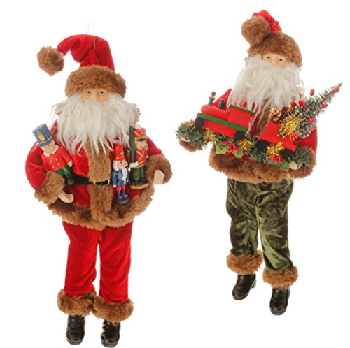 RAZ 12.5-inch Santa Figurine Ornaments 2 (Two) Assorted Set