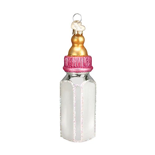 Baby Bottle Pink Cap 32094 Old World Christmas Ornament