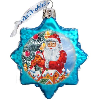 G. Debrekht Santa’s Gingerbread House Glass Ornament