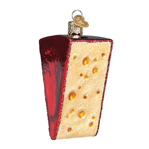 Old World Christmas 32220 Cheese Wedge Glass Blow Christmas Ornament Cheese Wedge