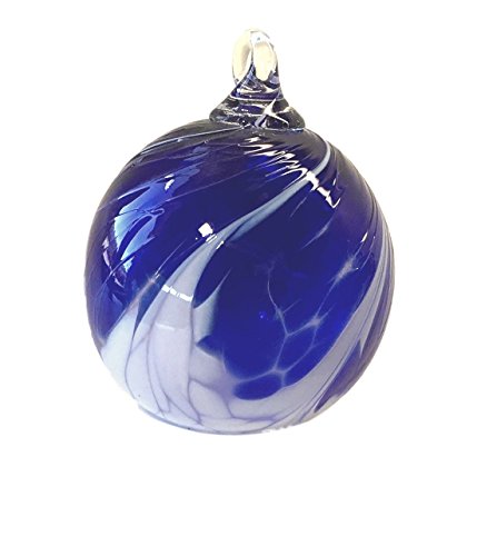Glass Eye Studio White & Cobalt Blue Twist Classic Ornament