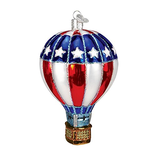 Old World Christmas Glass Blown Hot Air Balloon Patriotic Ornament