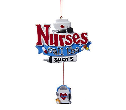 Nurses Call The Shots with Dangling Clip Board Christmas Tree Ornament J1478 New